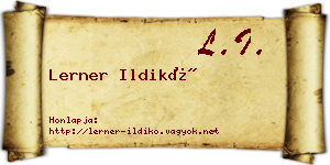 Lerner Ildikó névjegykártya